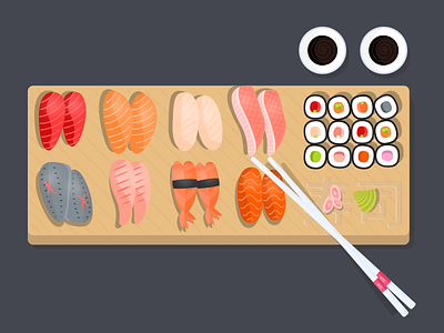 Sushi Illustration asia eat fastfood food japan restaurant shop sushi