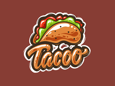 Tacoo artwork brush food garisztemu graffiti lettering lettering art lettering logo logotype script shirt taco tacos typeidea