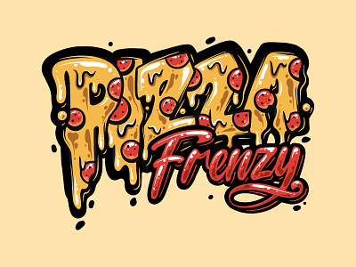 Pizza Frenzy branding calligraphy colorful foodlogo frenzy garisztemu graffiti graffiti font icon lettering logo pizza pizza logo