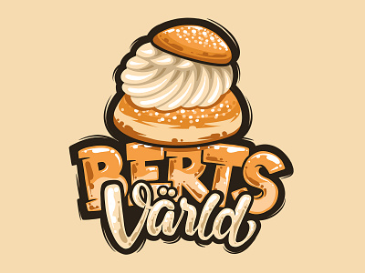 Berts Varld berts brand bread calligraphy calligraphy font food lettering lettering art logo typography vector