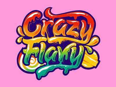 Crazy Flavy Candy brand candy candy bar colorful gradient lettering letters logo logotype mint script shop typography