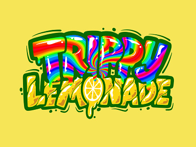 Trippy Lemonade digital food food and drink fruit fruit logo graffiti lemonade lemonly lettering trippy trippy art typography vector