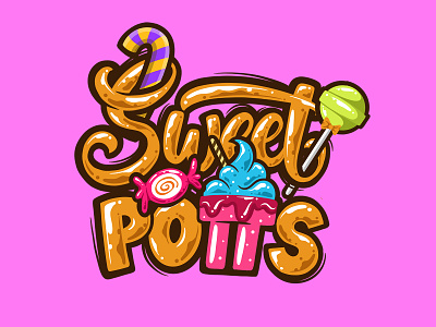 Sweet Spot candy candys colorful graffiti graffiti font handwriting lettering lettering art lettering logo merch pink potts sweet
