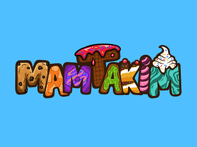 Mamtakim lettering logo for a business cake business cake delicious font food graffiti icecream icon lettering logo logotype merch typogaphy unique vector