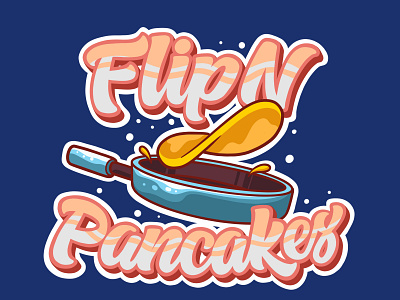 FlipN Pancakes branding cartoon design graffifti illustration lettering logo mercy pan pancake vector