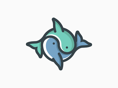 Yin Yang Fish branding design graphic fish icon illustration logo
