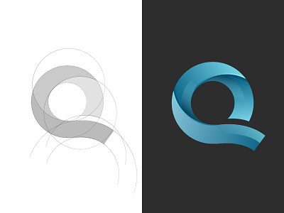 Q logo brand identity branding design font mark leaf logo