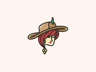 Cowboy Girl color cowboy design girl logo vector