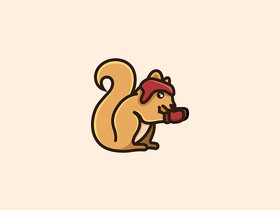 Boxing Squirrel design illustration simple squirrel vector