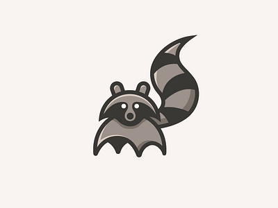 Raccoon animal design illustration logo vector