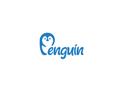 Penguin logo negative space penguin type typography