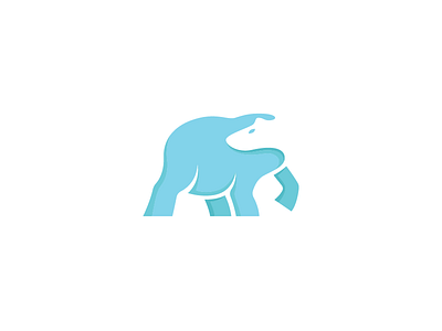 Polar Bear animal app icon branding logo negative space polar bear vector