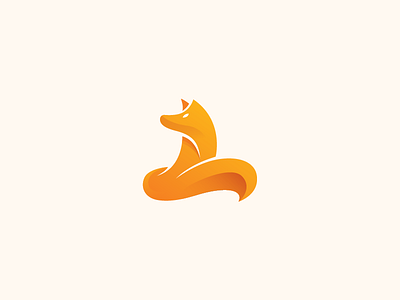 Fox animal app icon branding fox logo negative space vector