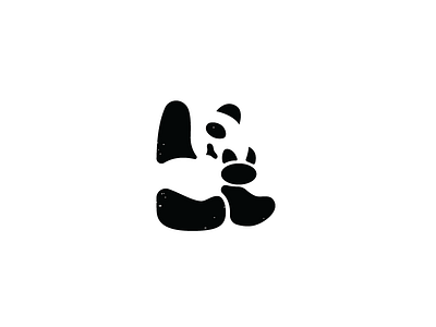 Baby Panda animal app icon branding logo negative space panda vector