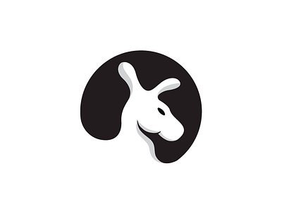 Kangaroo bw design designer kangaroo logo negative space simple vector