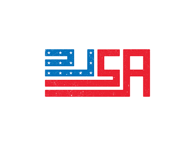 USA brand creative design flag flat grunge logo thicline unused usa vector