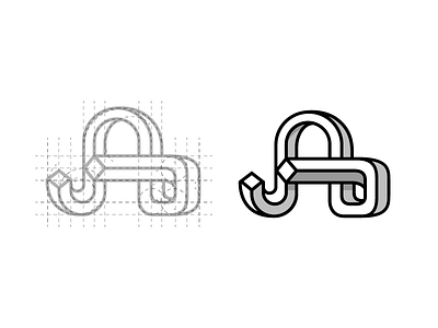 Ja Logo Practice creative design flower graphic illustrator logo logodesign monogram perspective scenery unused