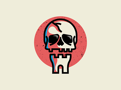 Skull Castle bones brand branding castle creative flat grunge logo skull sun ui