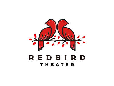 Red Bird Theater bird cartoon for sell logo red theater vintage