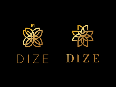 Dize 2d 2d design adobe clean delux fan flower lettering logo logogram logotype luxury monogram parfume simple vector