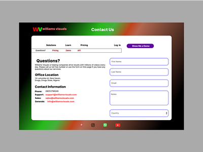 Contact Page # Daily UI Challenge