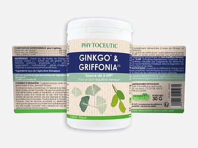 Étiquette Ginkgo & Griffonia branding graphic design