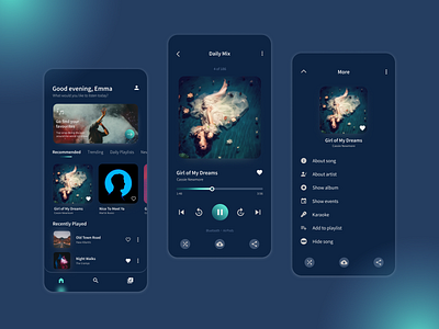 Music Player app dailyui darkpattern home more music musicplayer player song ui ux