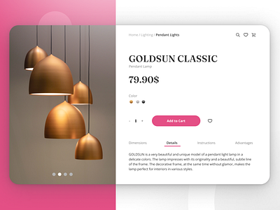 E-commerce Shop - Single Item challenge dailyui design e commerce item lamp purchase shop singleitem ui ux web website