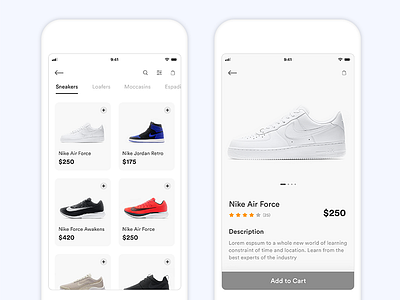 Shoe App Ui app design ecommerce ios11 shoe ui