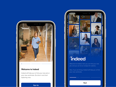 Indeed Mobile App Onboarding & Splash Screen Redesign