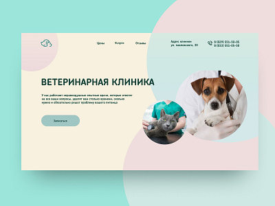 Ветеринарная клиника app concept design homepage