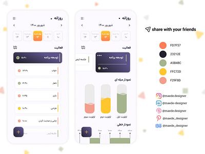 Daily (time manager) designer graphic design mobile design ui