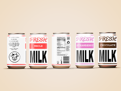 Canned Milk 3d branding can design product design typography