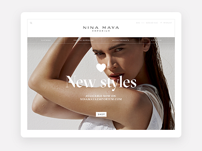 Responsive e-commerce site for Nina Maya e-commerce fashion rwd shopify ui design uxui
