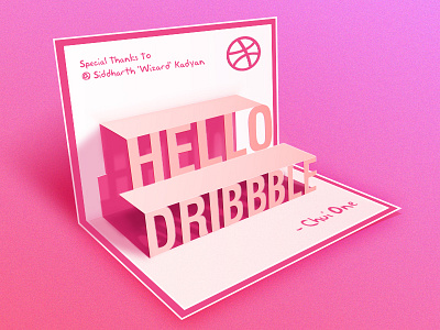 Hello Dribbble! 3dcard debut dribbble first illustration shot