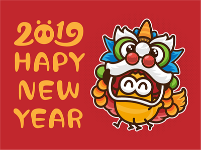 Happy New Year 2019~ 2019 color dribbble happy new year icon illustration share you ui