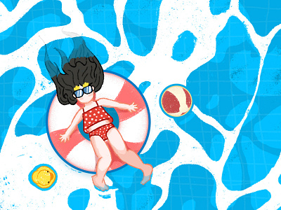 Summer Holiday blue design dribbble girl character girl illustration holiday holidays illustration summer summer party summertime swimming swimming pool water