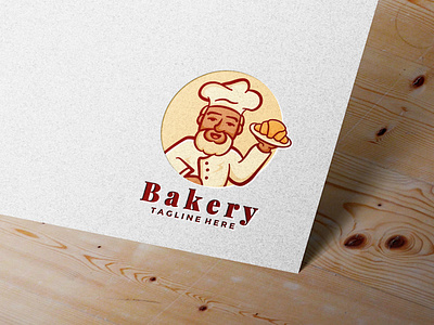 Bakery bread Logo with old grandpa mascot