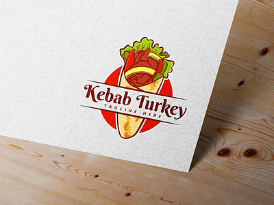 Kebab turkey hand drawn logo