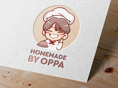 Cute boy kawaii chef mascot logo for home made food logo bakery logo boy cartoon character chef chef logo chibi cute design gourmet hand drawn home made illustration kawaii logo male man oppa restaurant logo