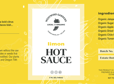 Hot Sauce Label Option 1 branding design graphic design hot sauce packaging typography