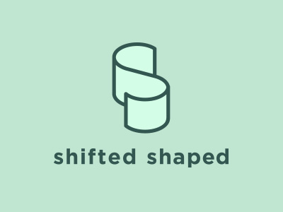 Shifted Shaped 3d logo type typography