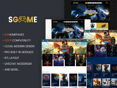 Sgame template cover graphic design logo template