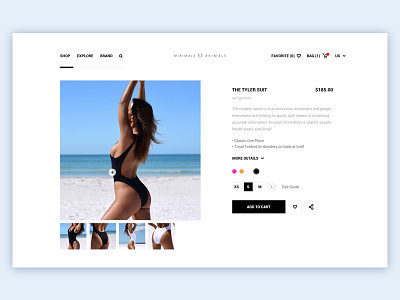 Product detail page art direction blue brand design flat product shop ui ux webdesign work