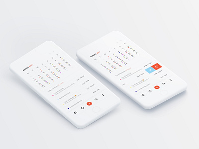 iOS Calendar App app art direction calendar claudia design ios iphone mobile mockup phone webdesign white