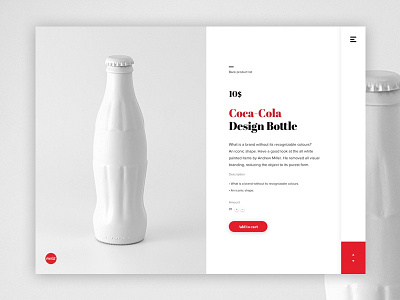 Product detail page Coca-Cola art director claudia design desktop detail e shop interface page red ui ux webdesign