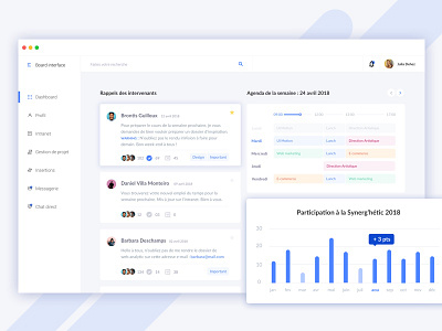 Dashboard - University Interface calendar cards dashboard desktop interface redesign statistic ui ux