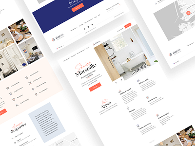 Landing Page Sharies Coliving art direction branding coliving design desktop landing page product ui ux webdesign website