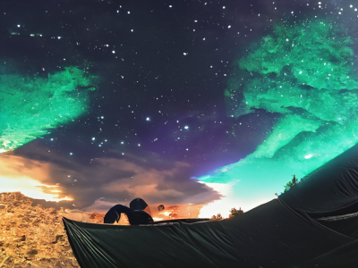 Camping Under Aurora Skies