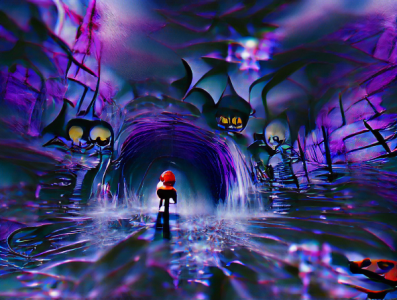 Into the Underworld cool graphic design imagination new painting purple starryai underworld